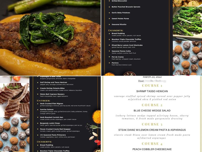Date Knight Dining Menu