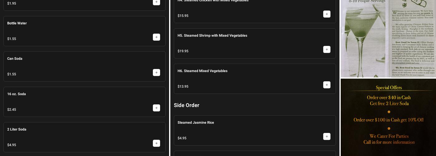 Best Food In Town II Menu