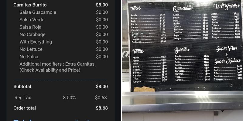 Tacos Yanez Menu