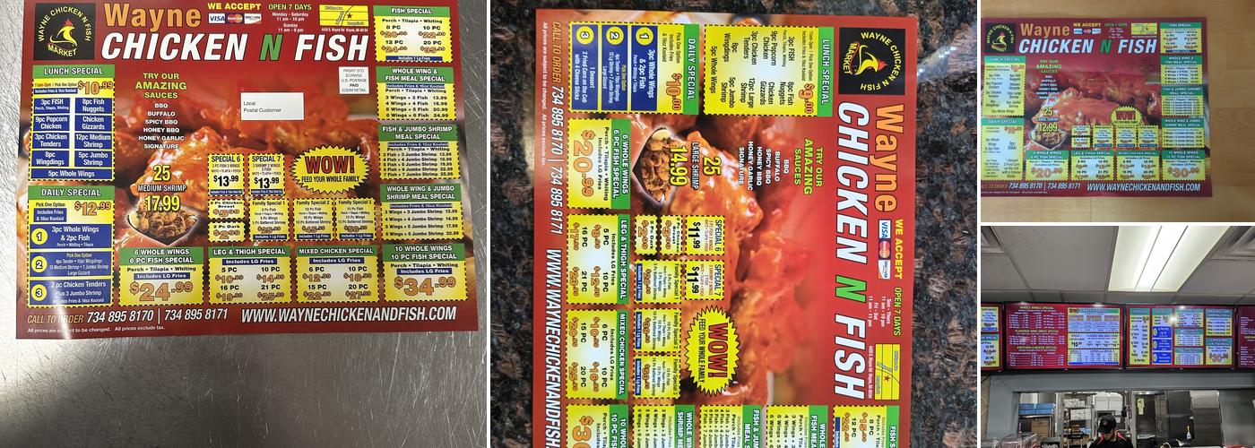 Wayne Chicken And Fish Menu