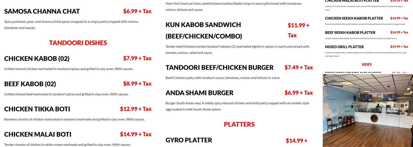 Kun Kabob & Curry Menu