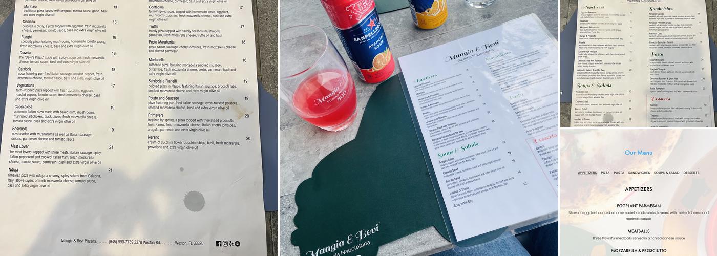 Mangia & Bevi Pizzeria Napoletana Weston Menu