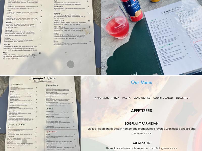 Mangia & Bevi Pizzeria Napoletana Weston Menu