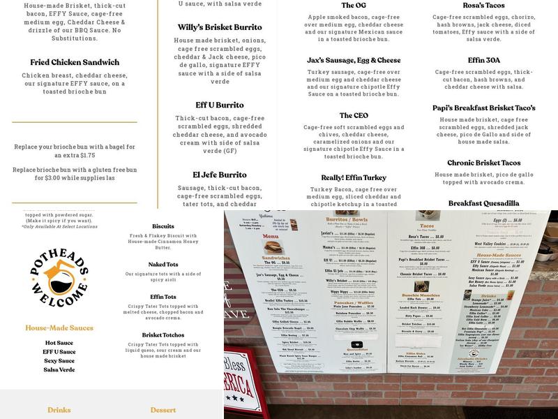 Effin Egg Yakima Menu