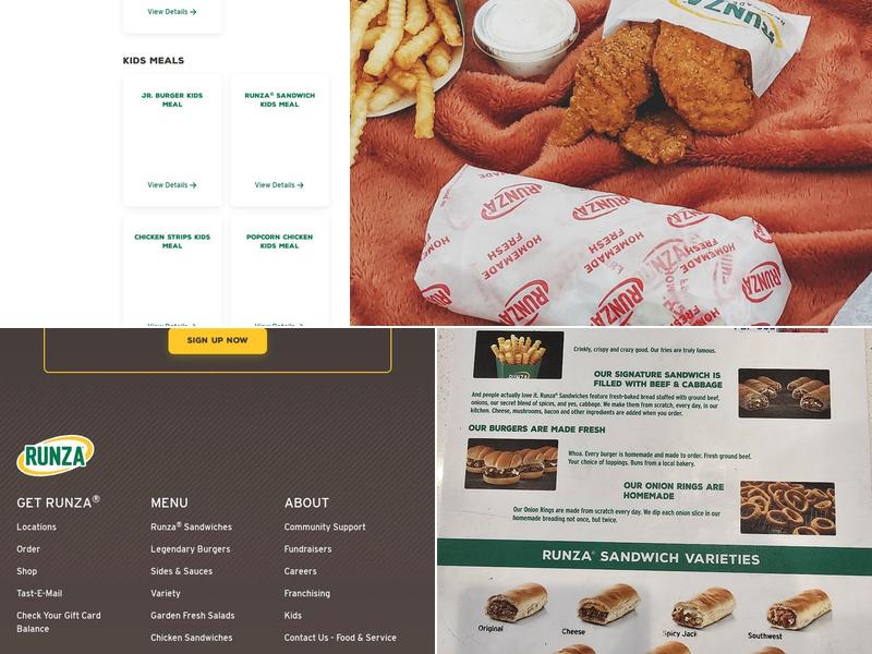 Runza Restaurant Menu