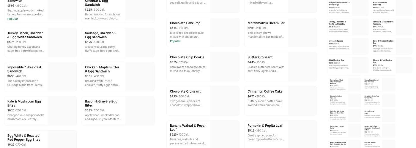 Starbucks Menu
