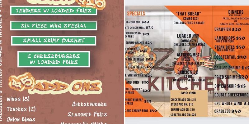 Ozale's Kitchen Menu