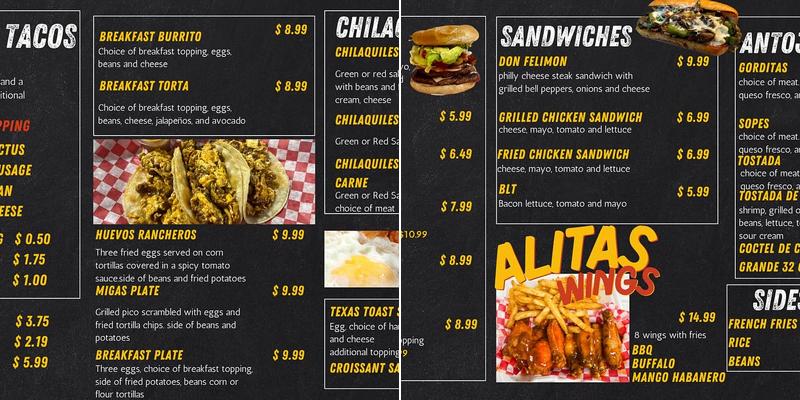 Maria's Kitchen Menu