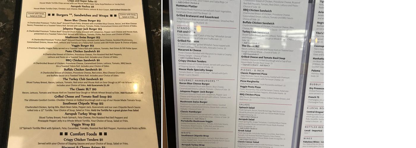 Avalon Menu