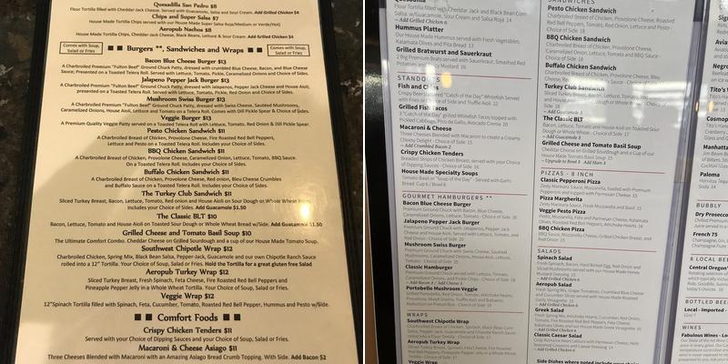 Avalon Menu