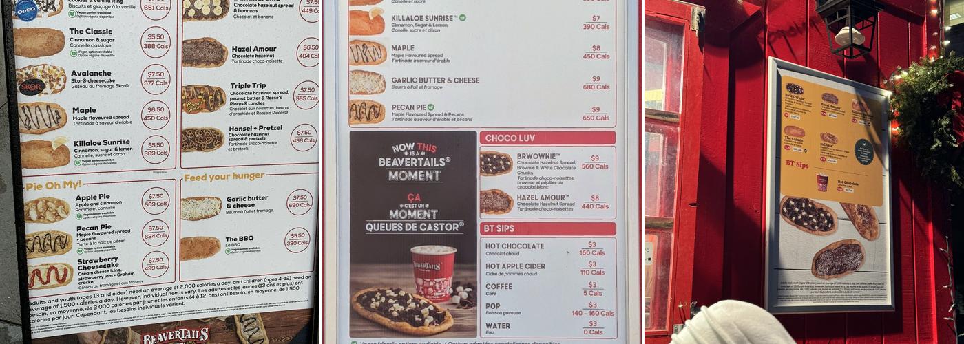BeaverTails Winter Store Menu