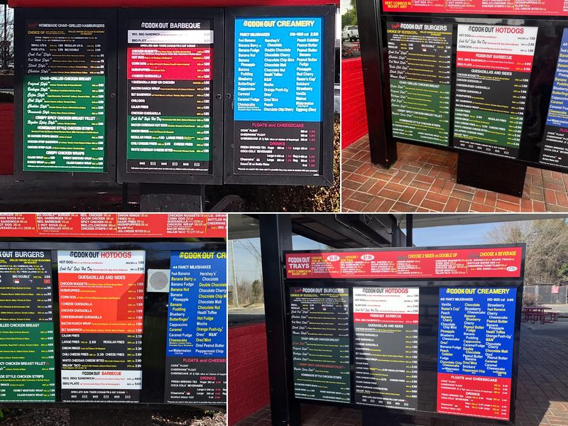 Cook Out Menu
