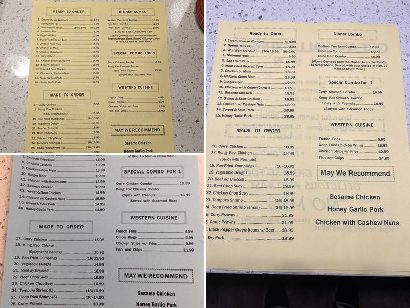 Great Wall Express Menu