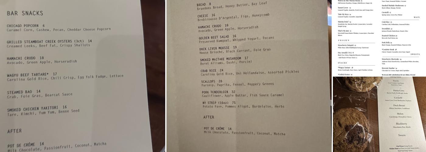 Bearcat Menu