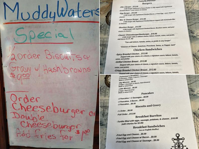 Muddy Waters Marina/Cafe Menu