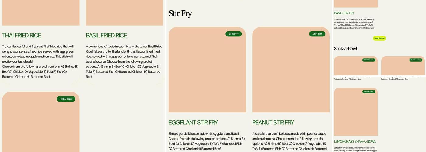 Thai Express Menu