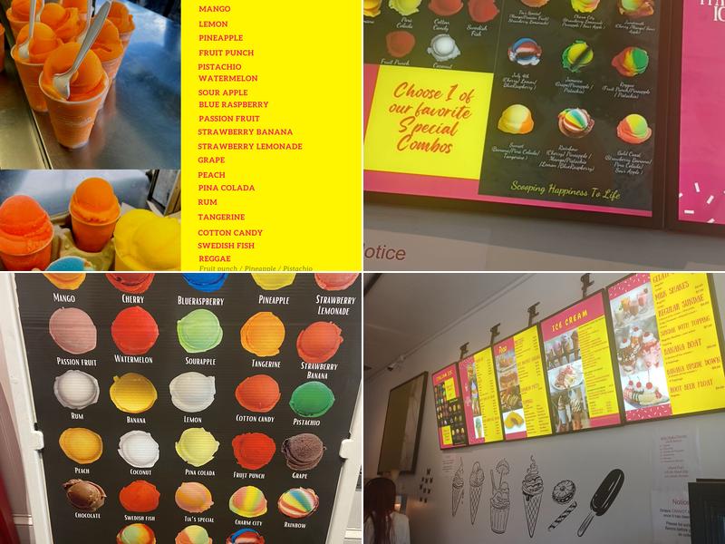 Tia’s Italian ice Menu