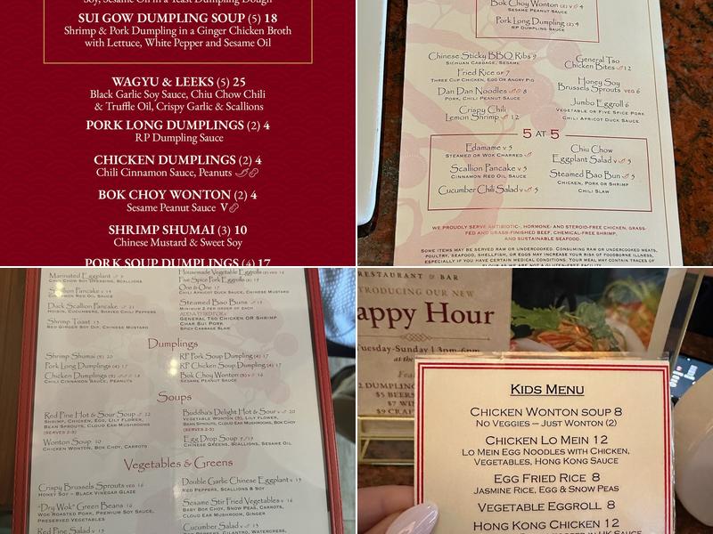 Red Pine Restaurant & Bar Menu