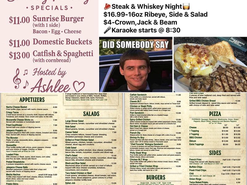 Barton's Pub Menu