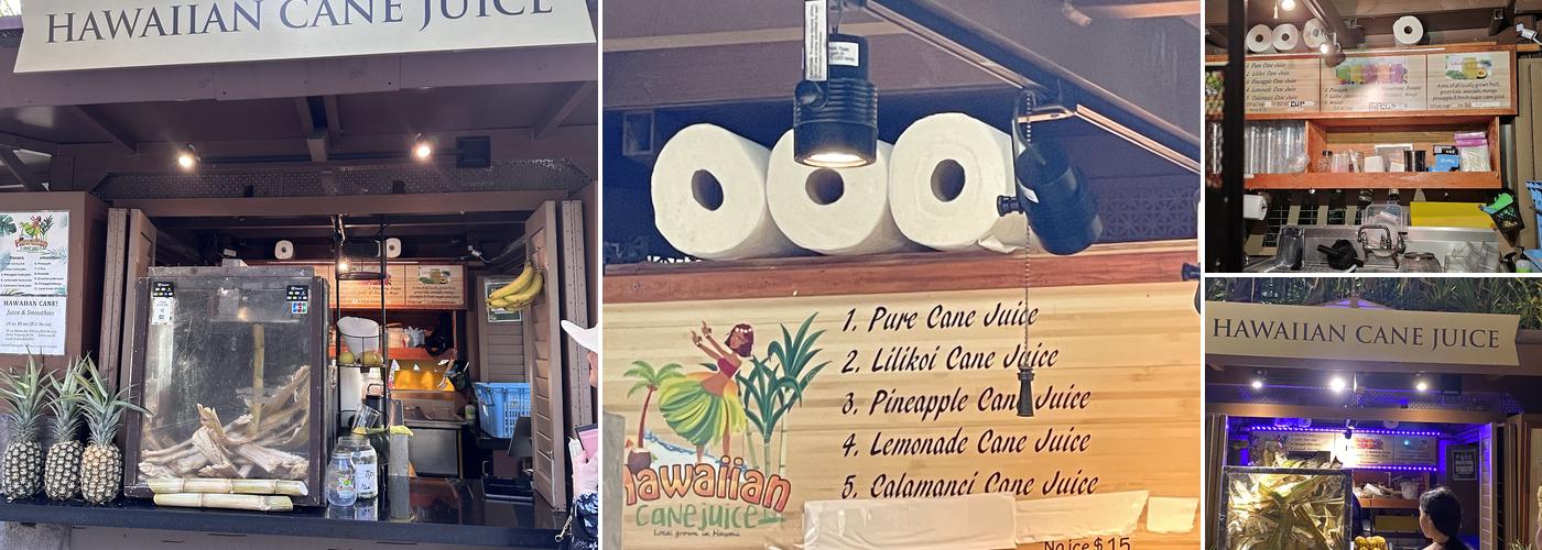 Hawaiian Cane Juice Menu