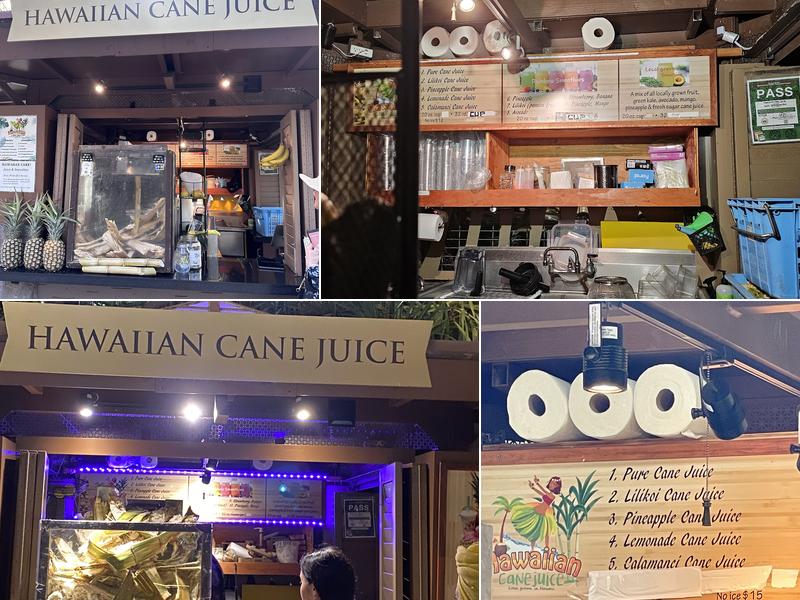Hawaiian Cane Juice Menu