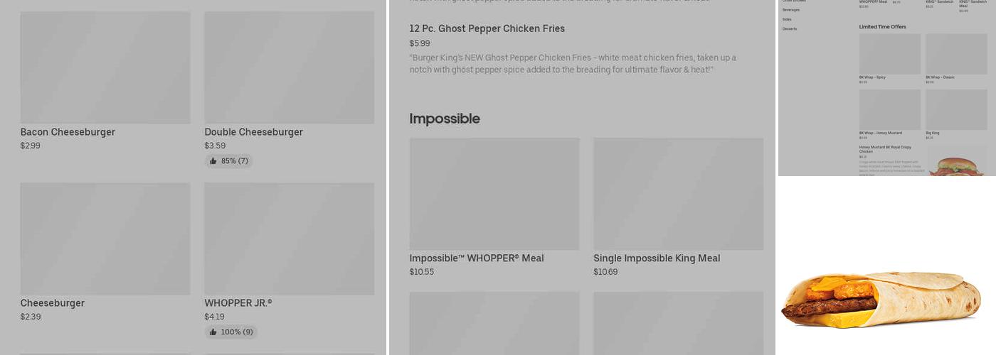 Burger King Menu