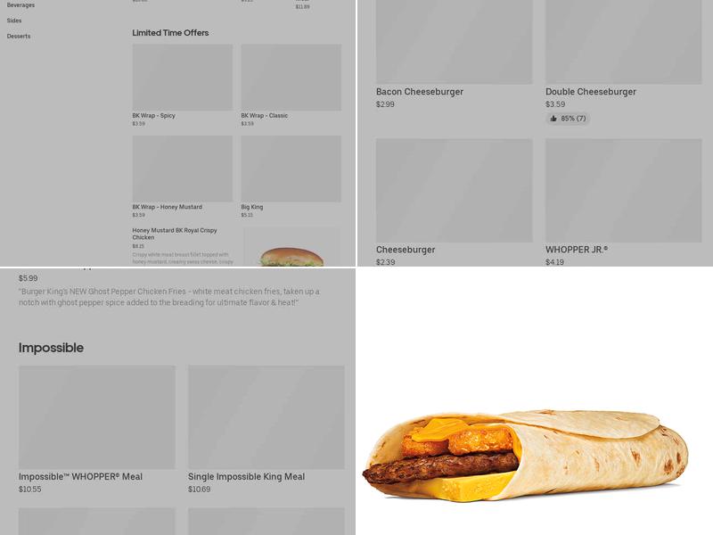 Burger King Menu