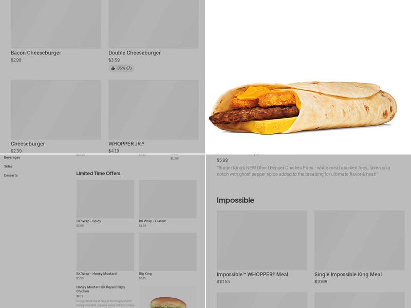 Burger King Menu