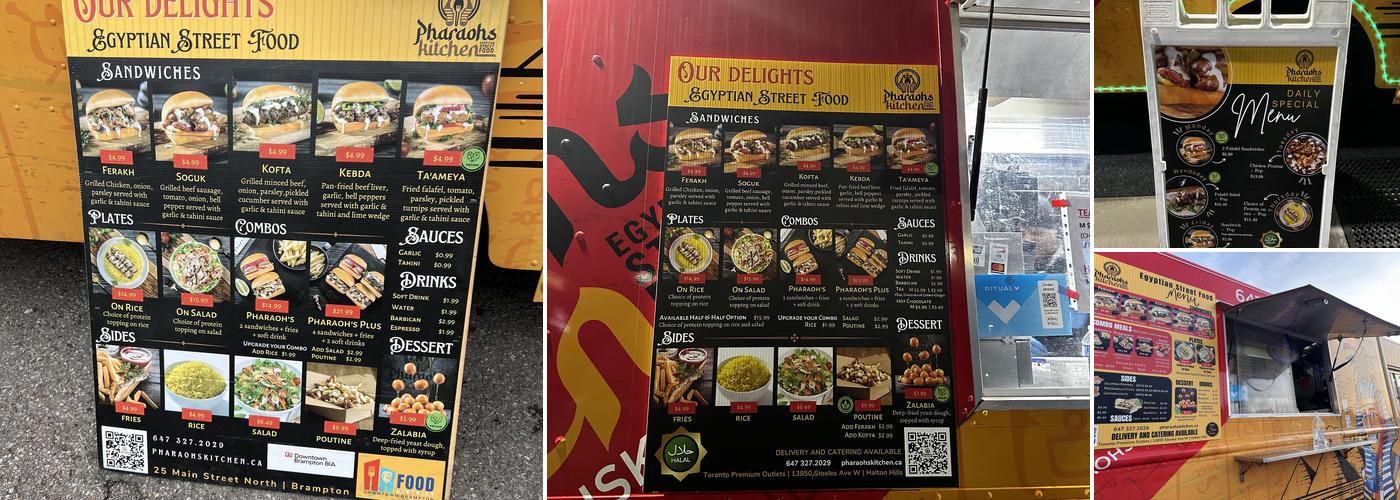 Pharaoh's Kitchen Menu