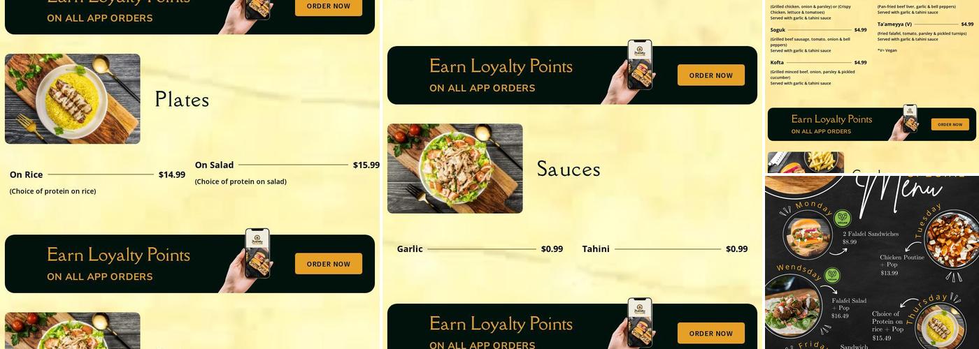 Pharaoh's Kitchen Menu