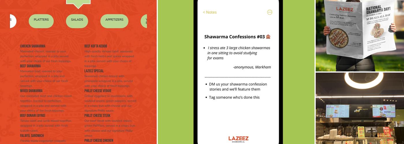 Lazeez Shawarma Menu