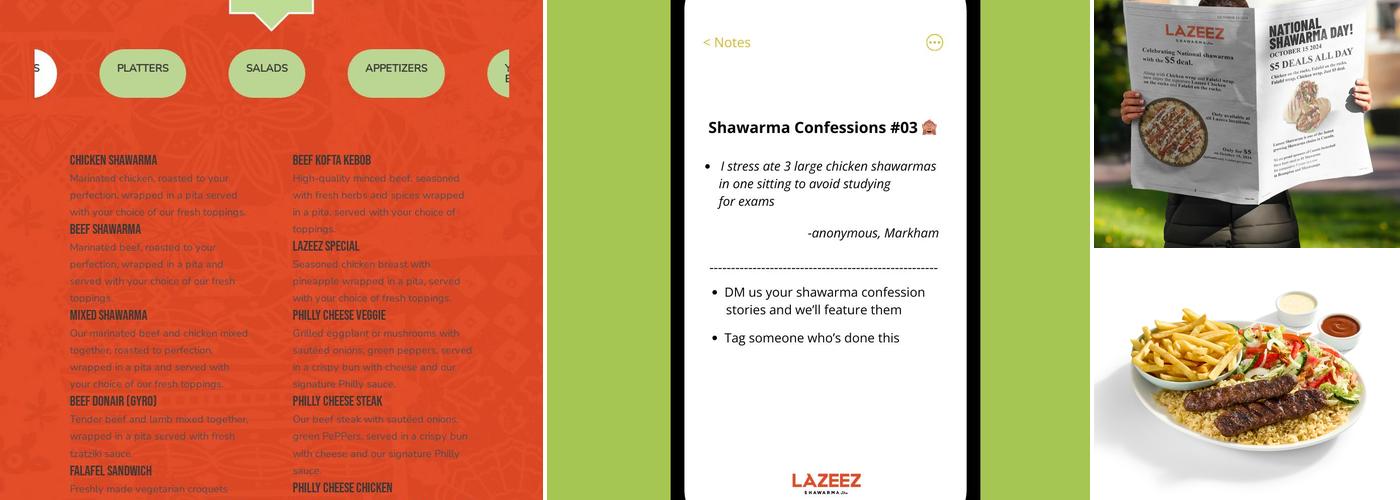 Lazeez Shawarma Menu