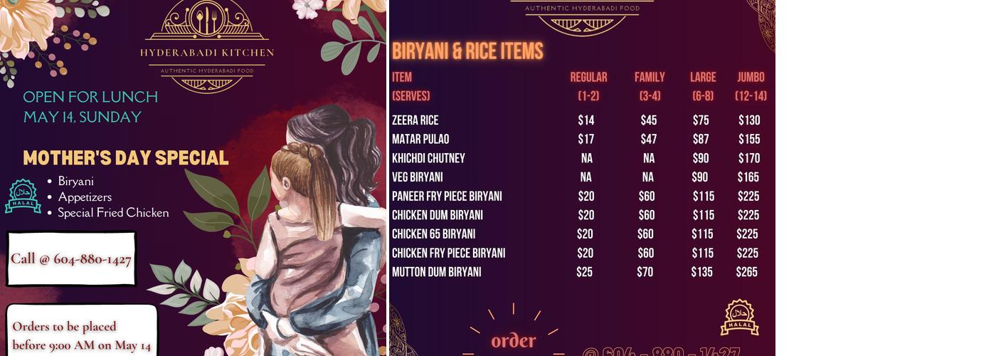 Hyderabadi Kitchen Menu