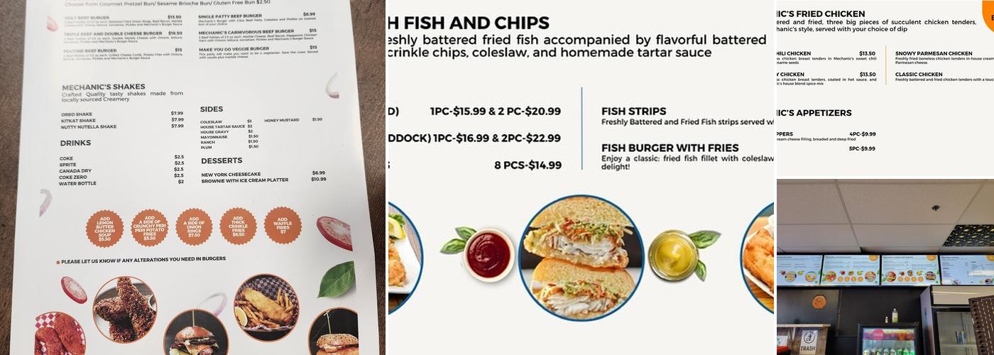 The Burger Mechanic Menu