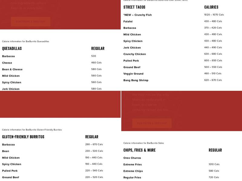 barBURRITO Menu