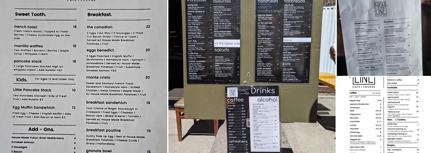 Highline Café & Lounge Menu
