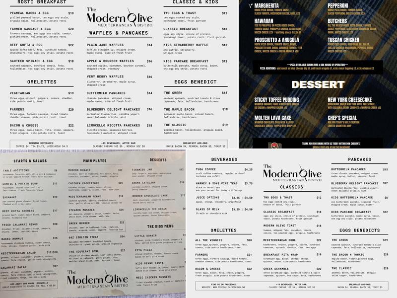 The Modern Olive Menu