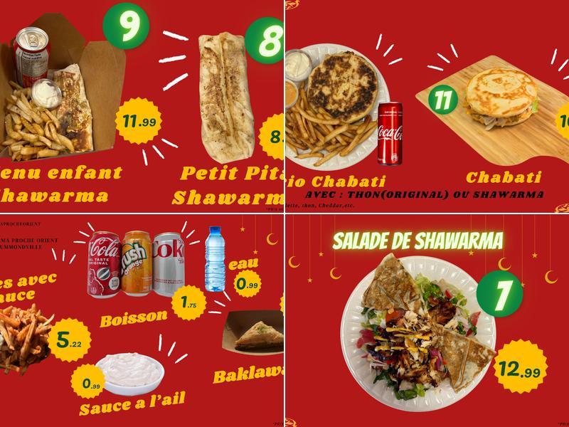Shawarma proche orient Menu