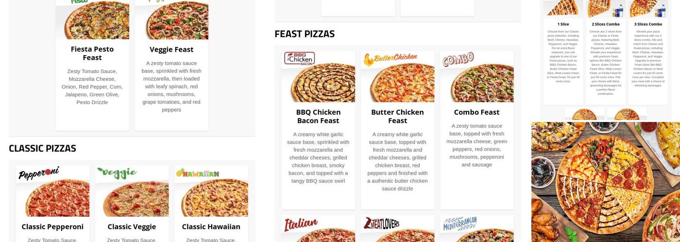 Freshslice pizza Menu