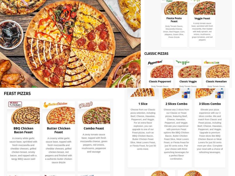 Freshslice pizza Menu