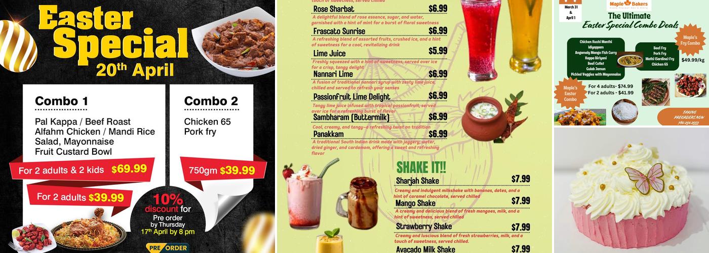 Maple Bakers Menu
