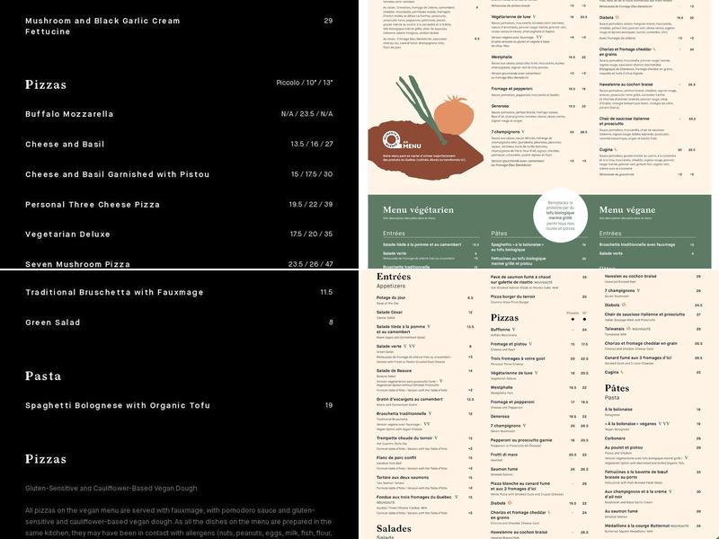 La Piazzetta Granby Menu