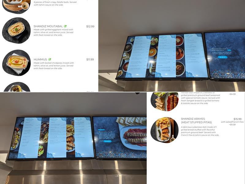 Shandiz Mid-East Restaurant Menu