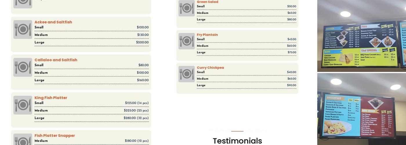 Wanda's Caribbean Kitchen Menu