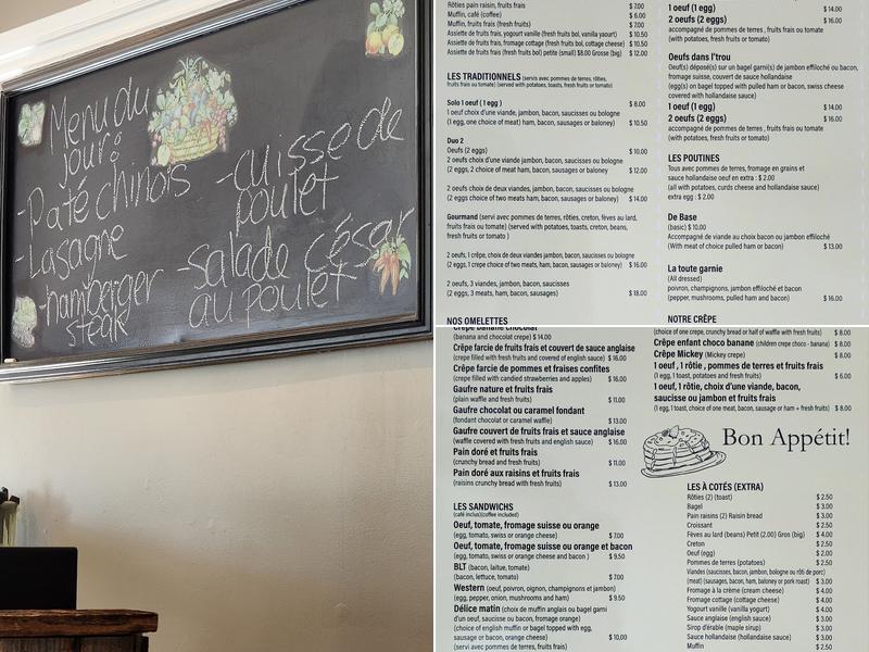 Aux Delices de l'heure 2 Menu