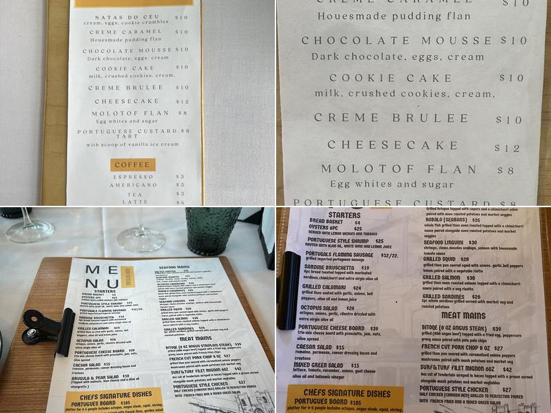 Portuguese House Menu