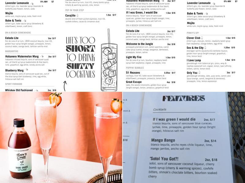 Born to Shake Menu