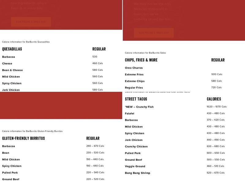 barBURRITO Menu