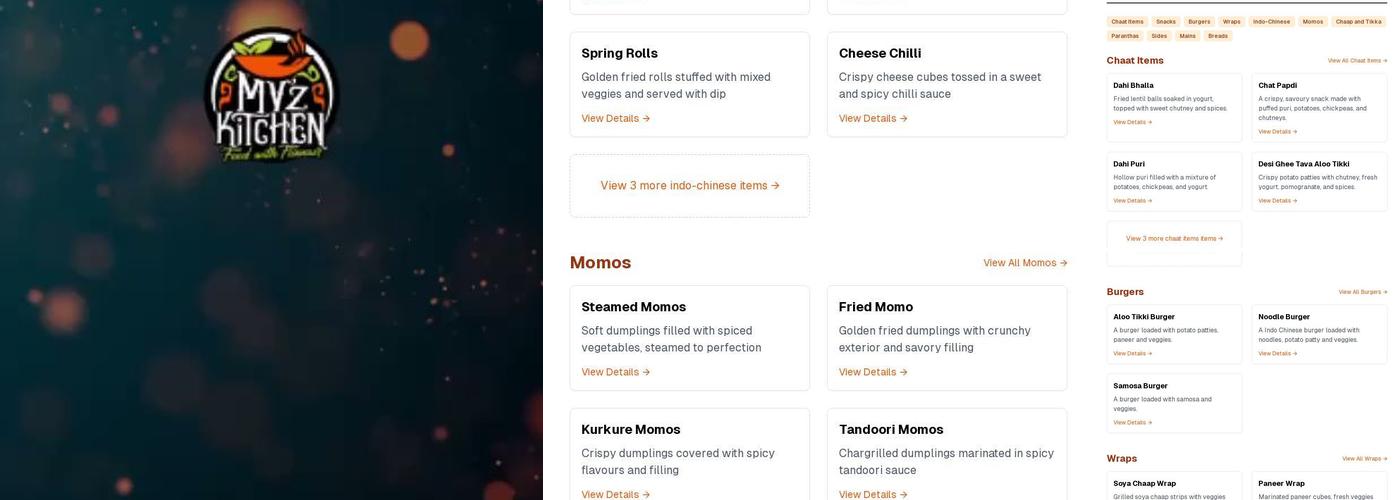 MV’Z Kitchen Menu