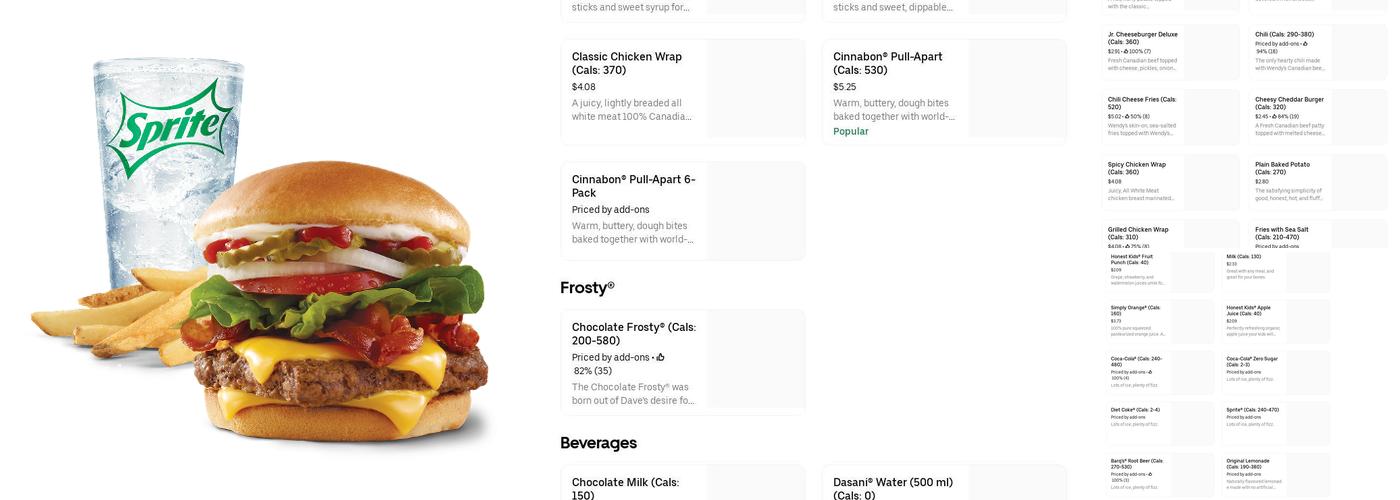 Wendy's Menu